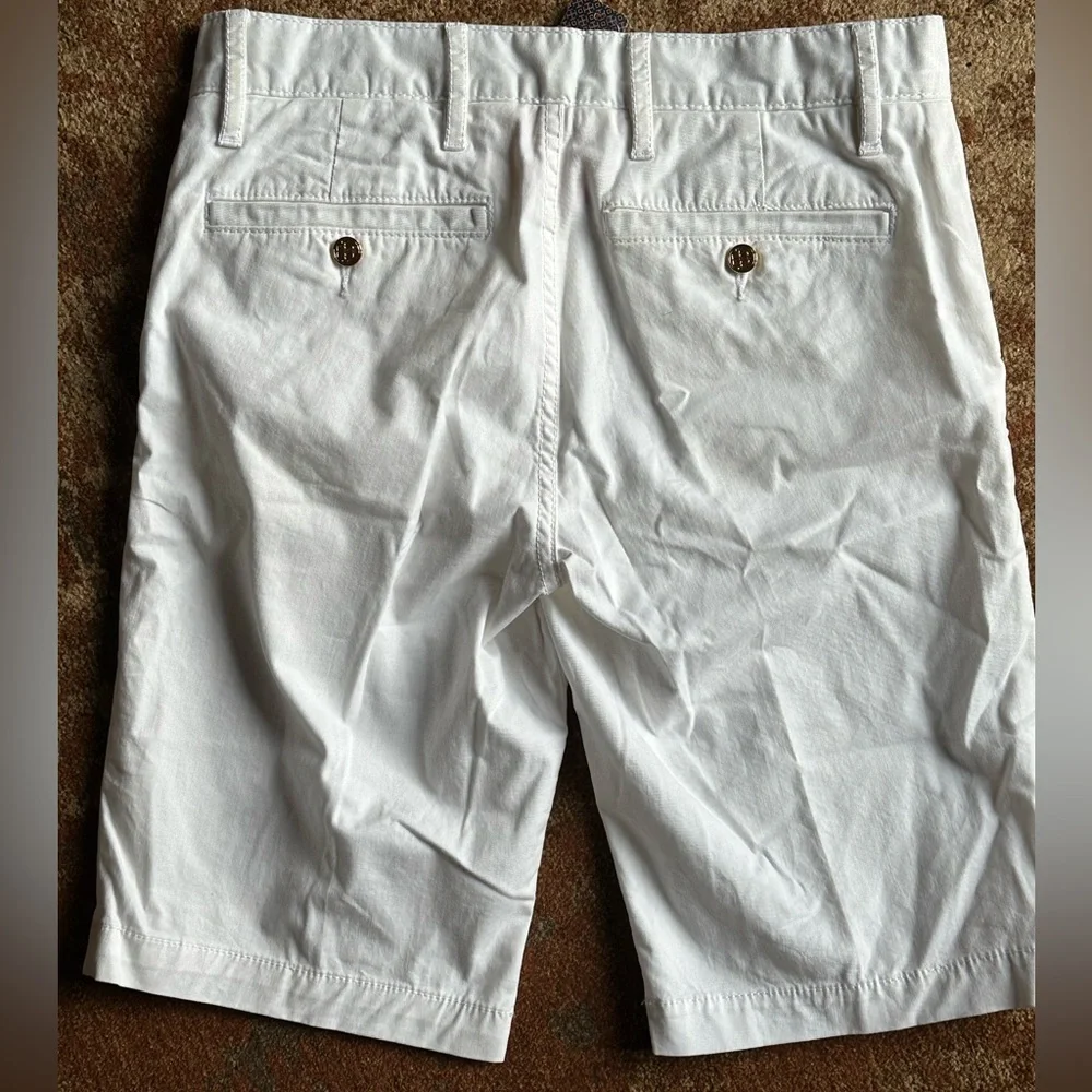 Tory Burch NWT white Bermuda Chino long shorts 25 logo buttons multiple pockets* - Picture 4 of 12